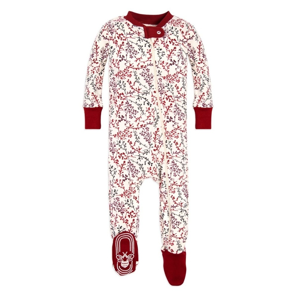 Burt's Bees Cranberry Branches Footie Pajamas